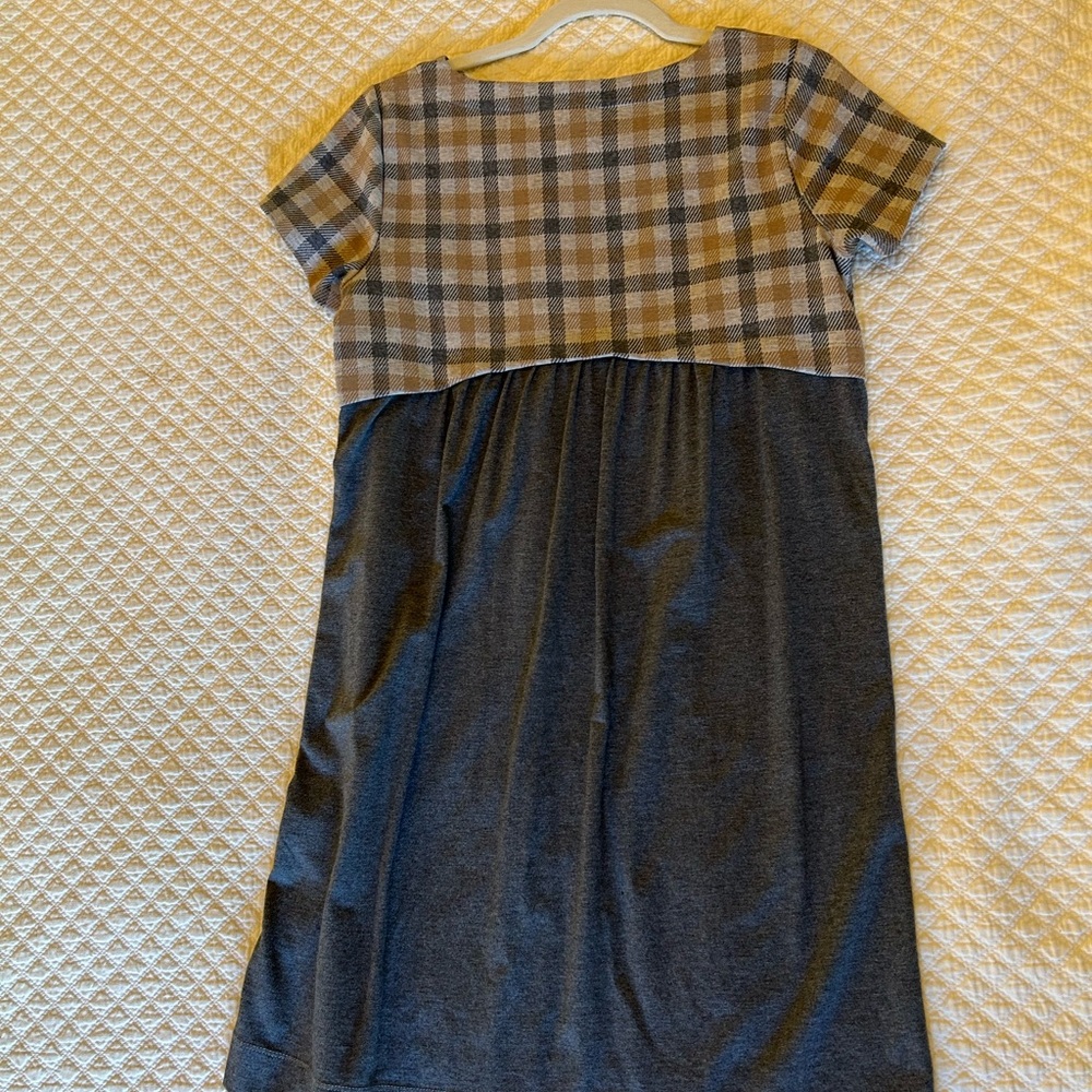 Plaid Flannel Shift Dress - Picture 2 of 8